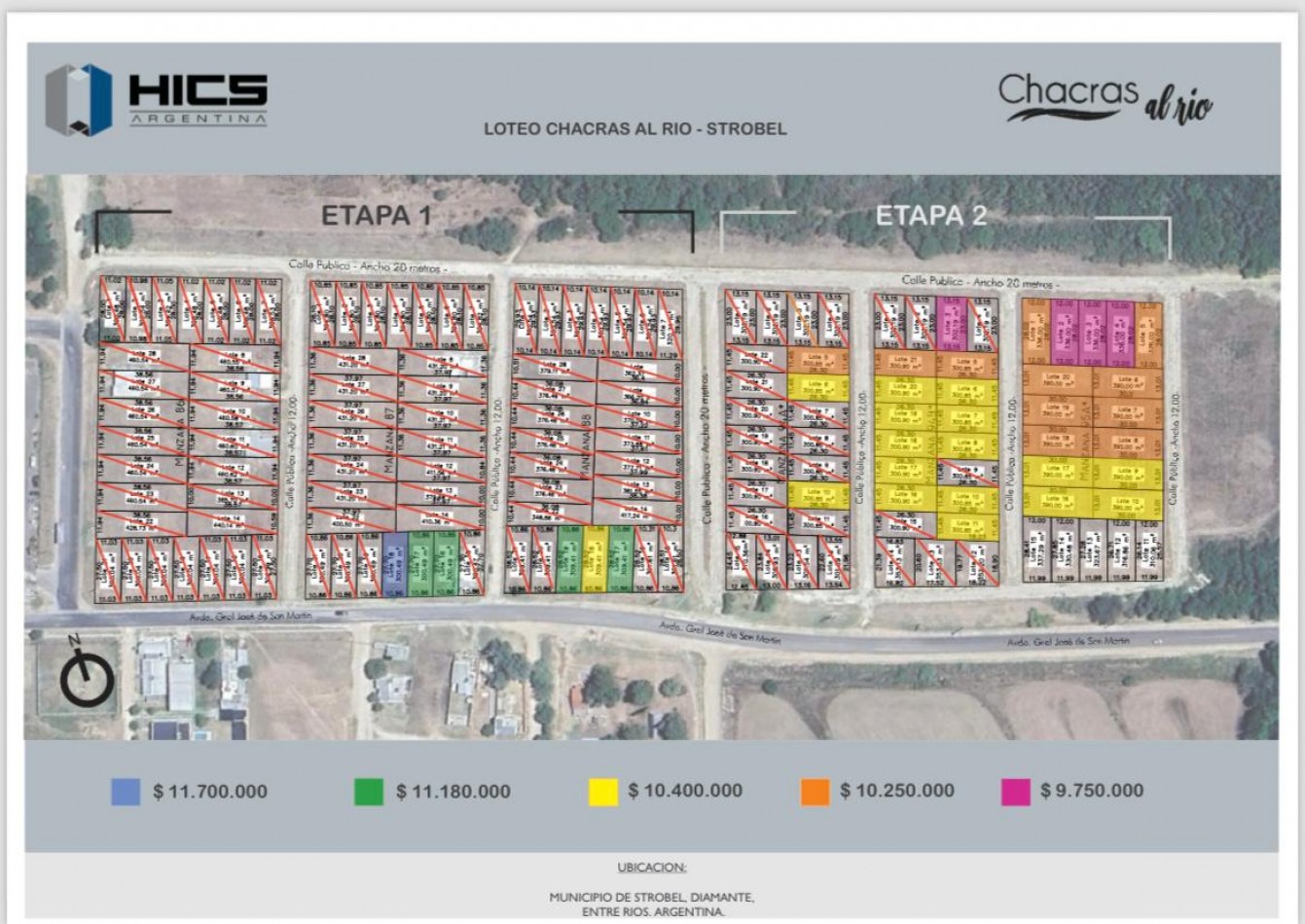 VENTA DE LOTES FINANCIADOS EN PESOS EN STROBEL , DIAMANTE