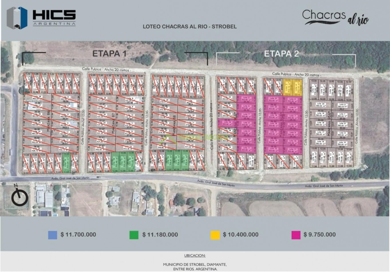 VENTA DE LOTES FINANCIADOS EN PESOS EN STROBEL , DIAMANTE