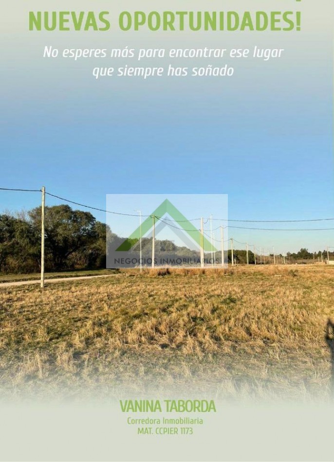 VENTA DE LOTES FINANCIADOS EN PESOS EN STROBEL , DIAMANTE